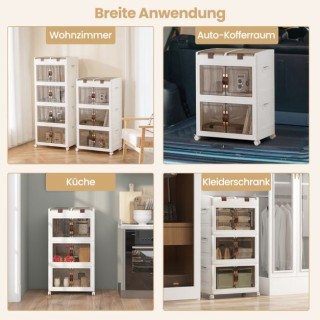 Κουτιά αποθήκευσης με καπάκια και τροχούς COSTWAY JV11446WH Κουτιά αποθήκευσης με καπάκια και τροχούς COSTWAY JV11446WH