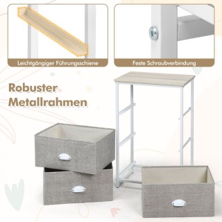 Costway Υφασμάτινη Συρταριέρα 45 x 30 x 73 εκ.με Μεταλλικό Σκελετό ...