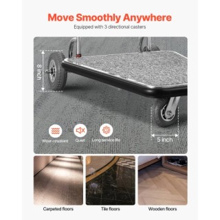 VEVOR Καρότσι Αποσκευών 600 LBS 3 Τροχοί Ανοξείδωτο Ατσάλι XLYTCYS5... VEVOR Καρότσι Αποσκευών 600 LBS 3 Τροχοί Ανοξείδωτο Ατσάλι XLYTCYS5...