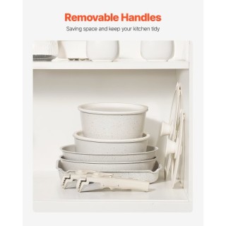 VEVOR Σετ Μαγειρικών Σκευών 17 Τεμαχίων Λευκό Γρανίτη Αντικολλητικό...