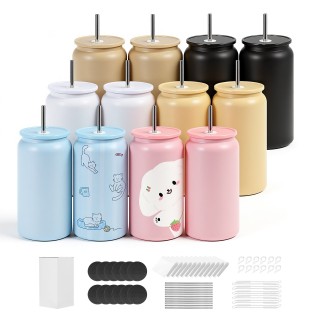 VEVOR Σετ 12 Ποτηριών Διαφόρων Χρωμάτων για Εξατομίκευση (473 mL) K...