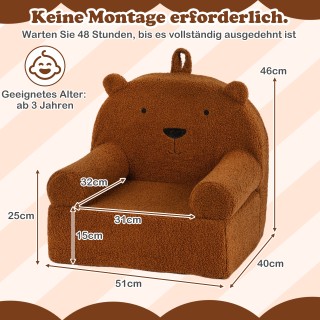 Costway Παιδική πολυθρόνα αρκουδάκι από αφρώδες υλικό με αφαιρούμεν... Costway Παιδική πολυθρόνα αρκουδάκι από αφρώδες υλικό με αφαιρούμεν...