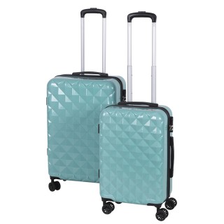 Galileo Σετ 2 βαλίτσες ακουαμαρίνα με 4 περιστρεφόμενες ρόδες 360, ...