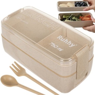 Φαγητοδοχείο - Lunch Box 2 Επιπέδων με Μαχαιροπίρουνα 750ml Ruhhy 2... Φαγητοδοχείο - Lunch Box 2 Επιπέδων με Μαχαιροπίρουνα 750ml Ruhhy 2...