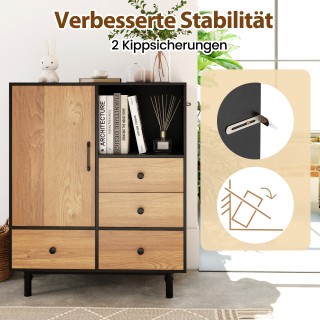 Costway Μαυροπίνακας αποθήκευσης με 4 συρτάρια και ανοιχτό χώρο απ... Costway Μαυροπίνακας αποθήκευσης με 4 συρτάρια και ανοιχτό χώρο απ...