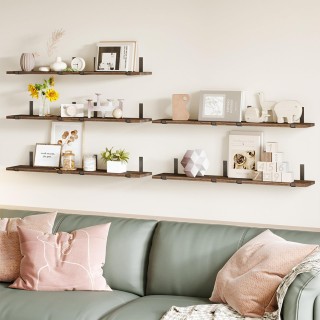 BAKAJI  Σετ 10 Ξύλινα Ράφια Δρυς για τον Τοίχο Εξοικονόμηση Χώρου 4...