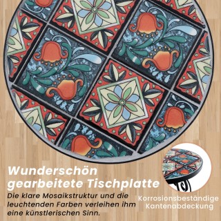 Costway Στρογγυλό Μωσαϊκό Τραπέζι Κήπου, ∅30 x 50 εκ. GT4068 Costway Στρογγυλό Μωσαϊκό Τραπέζι Κήπου, ∅30 x 50 εκ. GT4068