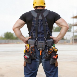 VEVOR Ζώνη Εργαλείων με 22 Θήκες και Ρυθμιζόμενους Τιράντες για Εργ...