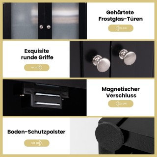 Costway  Ελεύθερος Μαύρος Ορθοστάτης Ντουλάπα Μπάνιου με Κεκλιμένη ...