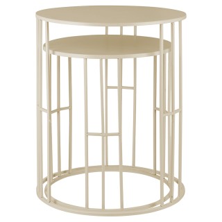 Galileo Σετ 2 στρογγυλά τραπεζάκια σαλονιού στοιβαζόμενα από σφυρήλ...