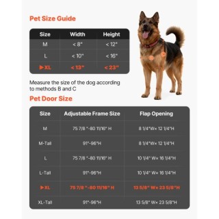 VEVOR Πόρτα Σκύλου για Συρόμενη Γυάλινη Πόρτα, Ρυθμιζόμενο Ύψος 231... VEVOR Πόρτα Σκύλου για Συρόμενη Γυάλινη Πόρτα, Ρυθμιζόμενο Ύψος 231...