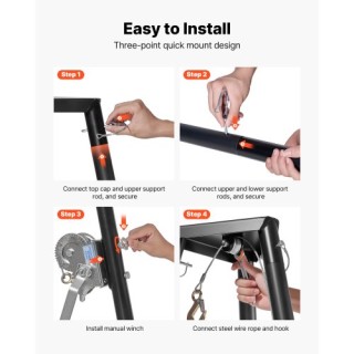 VEVOR Τρίποδος Ανυψωτήρας Θηραμάτων 500 lbs, με Βάση & Μηχανική Βίν...