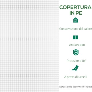 Outsunny Tελo Σερά από PE με 6 Παράθυρα, Ανοιγόμενη Πόρτα και Ενσωμ...