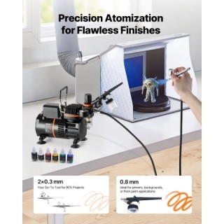 VEVOR Σετ Airbrush με Αεροσυμπιεστή 1/6 HP, 3 Airbrush και 3 Μύτες ... VEVOR Σετ Airbrush με Αεροσυμπιεστή 1/6 HP, 3 Airbrush και 3 Μύτες ...