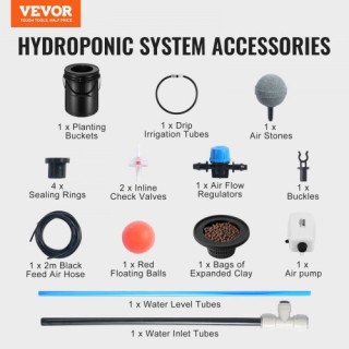 VEVOR Σύστημα Υδροπονίας DWC με Άνω Στάγδην 1 Κάδος 5Gal  SSSPXT1T8...