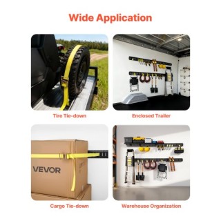 VEVOR Σετ Ράγας Στερέωσης E-Track, 4 Τμχ 2.3 μ με Ιμάντες & Εξαρτήμ...