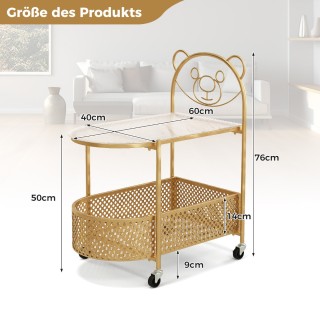 Costway Γυάλινο Τραπεζάκι Σαλονιού με Σχέδιο Αρκούδας JV11722GD Costway Γυάλινο Τραπεζάκι Σαλονιού με Σχέδιο Αρκούδας JV11722GD