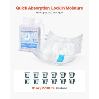 VEVOR Ενηλίκων Πάνα με Αυτοκόλλητες Ταινίες Ακράτειας L Μέγεθος CRZ...