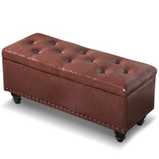 Shally Dogan  Πουφ Αποθηκευτικός Πάγκος από Οικολογικό Δέρμα, Ευρύχ...