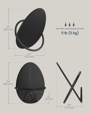 SONGMICS Ανθεκτικές Κρεμάστρες Αυγοειδούς Σχεδίου από Ατσάλι σε Μαύ... SONGMICS Ανθεκτικές Κρεμάστρες Αυγοειδούς Σχεδίου από Ατσάλι σε Μαύ...