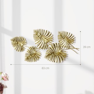 HOMCOM Μεταλλικό Χρυσό Διακοσμητικό Τοίχου με 5 Φύλλα Μονστέρα με Σ... HOMCOM Μεταλλικό Χρυσό Διακοσμητικό Τοίχου με 5 Φύλλα Μονστέρα με Σ...