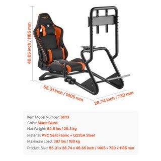 VEVOR Βάση Τιμονιού Προσομοιωτή για Αγωνιστικά Παιχνίδια με Βάση Οθ...