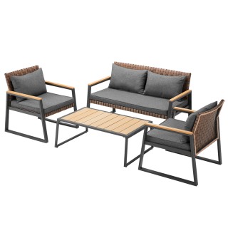 BAKAJI Σετ Σαλονάκι Κήπου Καθιστικό Πολυθρόνες και Τραπέζι Εξωτερι... BAKAJI Σετ Σαλονάκι Κήπου Καθιστικό Πολυθρόνες και Τραπέζι Εξωτερι...