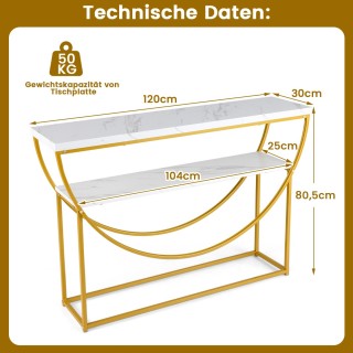 Costway Ανθεκτικό Τραπέζι Κονσόλας 120 x 30 x 80,5 cm με Ψεύτικη Μα... Costway Ανθεκτικό Τραπέζι Κονσόλας 120 x 30 x 80,5 cm με Ψεύτικη Μα...