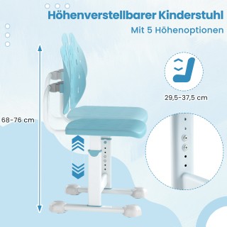 Costway Παιδική Καρέκλα Γραφείου με Διπλή Πλάτη Ρυθμιζόμενη σε Ύψος...