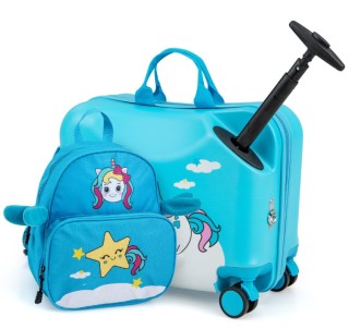 Παιδικό Σετ Βαλίτσα και Σακίδιο με Ροδάκια 47 x 26,5 x 78,5 cm Μπλε... Παιδικό Σετ Βαλίτσα και Σακίδιο με Ροδάκια 47 x 26,5 x 78,5 cm Μπλε...