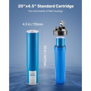 VEVOR Ανταλλακτικό Φίλτρο Νερού Ολόκληρου Σπιτιού 4.5x20 GAC Άνθρακ...