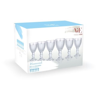 Villa DEste  Σετ 6 Liquorini 50 ml σε διαφανές γυαλί Diamond 5922627