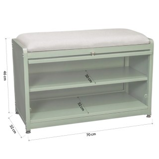BAKAJI Πράσινη Παπουτσοθήκη με Κάθισμα 1 Πόρτα Εξοικονόμησης Χώρου ...