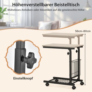 Costway Ρυθμιζόμενο Τραπέζι Laptop με Καλάθι Αποθήκευσης & Ρόδες C-... Costway Ρυθμιζόμενο Τραπέζι Laptop με Καλάθι Αποθήκευσης & Ρόδες C-...