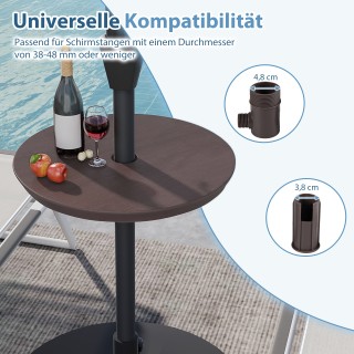 Costway Ρυθμιζόμενο τραπεζάκι ομπρέλας με οπή για στύλο 38-48 mm, 1...