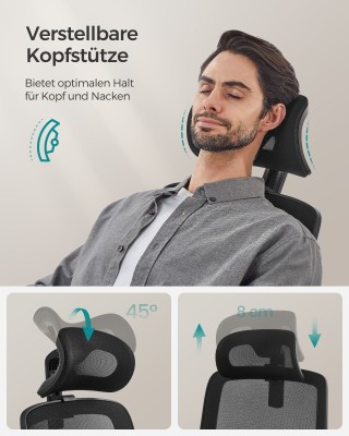 Καρέκλα Γραφείου SONGMICS με Αναδιπλούμενα Μπράτσα και Υποστήριξη Μ... Καρέκλα Γραφείου SONGMICS με Αναδιπλούμενα Μπράτσα και Υποστήριξη Μ...