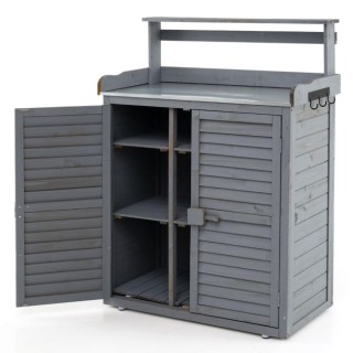 Costway Τραπέζι Φύτευσης Υπαίθριο με Ντουλάπι, Επικαλυμμένη Εργασια...