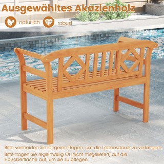 Costway Αδιάβροχο ξύλινο παγκάκι 2 θέσεων Rhombus από ακακία, έως 3... Costway Αδιάβροχο ξύλινο παγκάκι 2 θέσεων Rhombus από ακακία, έως 3...