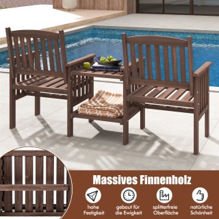 Costway Διθέσιος Καναπές Κήπου από Ξύλο Έλατου με Δίπλευρο Βοηθητι... Costway Διθέσιος Καναπές Κήπου από Ξύλο Έλατου με Δίπλευρο Βοηθητι...