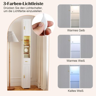 Costway Ντουλάπι Μπάνιου με Φωτισμό, Συρτάρι & 3 Γυάλινες Ράφια 18... Costway Ντουλάπι Μπάνιου με Φωτισμό, Συρτάρι & 3 Γυάλινες Ράφια 18...