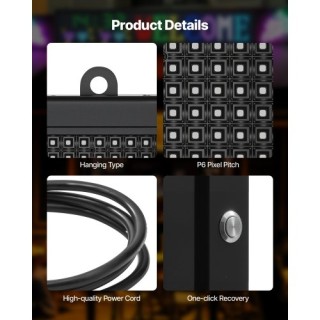 VEVOR Προγραμματιζόμενη LED Πινακίδα 40x18in P6 Πολύχρωμη YPGDGGP40... VEVOR Προγραμματιζόμενη LED Πινακίδα 40x18in P6 Πολύχρωμη YPGDGGP40...