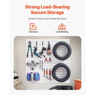 VEVOR Πάνελ Σχάρας 4x4 ft PVC Λευκό για Γκαράζ με Μοντέρνο Σχεδιασμ...