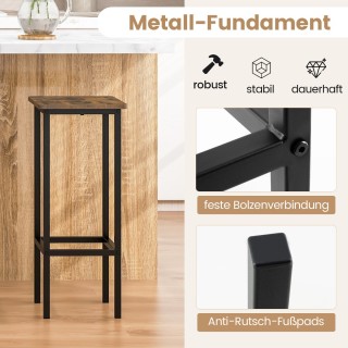 Costway Σετ 4 Vintage Σκαμπό Μπαρ με Υποπόδιο, Ύψος Καθίσματος 72cm...