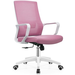 Shally Dogan  Ροζ Καρέκλα Γραφείου με Λευκή Δομή Πολυθρόνα Γραφείου...