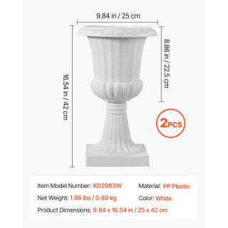 VEVOR Λευκές Πλαστικές Ζαρντινιέρες 25 x 42 εκ. με Ανάγλυφο Σχέδιο ... VEVOR Λευκές Πλαστικές Ζαρντινιέρες 25 x 42 εκ. με Ανάγλυφο Σχέδιο ...
