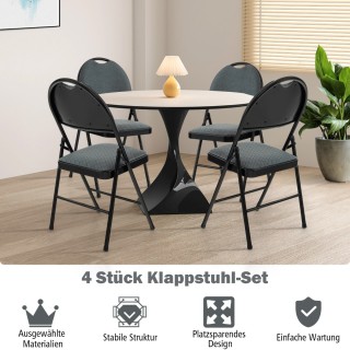 Costway 4 Πτυσσόμενες Μεταλλικές Καρέκλες με Μαξιλαρωμένο Κάθισμα γ... Costway 4 Πτυσσόμενες Μεταλλικές Καρέκλες με Μαξιλαρωμένο Κάθισμα γ...