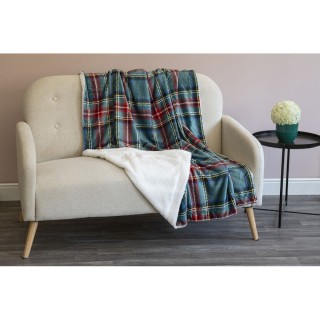 Galileo Πολύχρωμο κάλυμμα ταρτάν 130x160 εκ από φανέλα fleece με εσ...