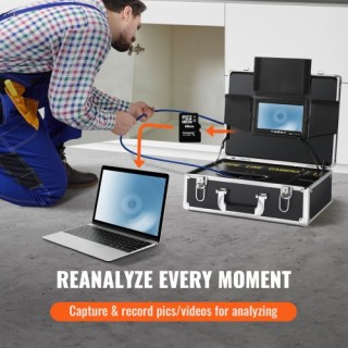 VEVOR  Κάμερα Επιθεώρησης Αποχέτευσης 165ft με Οθόνη 7 ιντσών LXKXS...