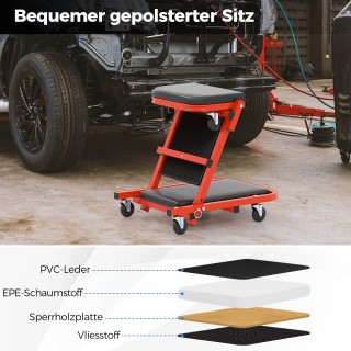 Costway Διπλό Ρολό Βοηθητικός Πάγκος Εργασίας με 6 Τροχούς & Μαξιλα... Costway Διπλό Ρολό Βοηθητικός Πάγκος Εργασίας με 6 Τροχούς & Μαξιλα...