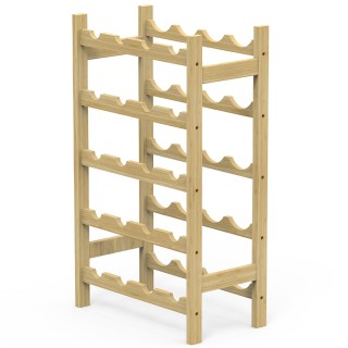 BAKAJI  Ραφιέρα Κρασιών από Φυσικό Μπαμπού με 20 Θέσεις για Μπουκάλ...